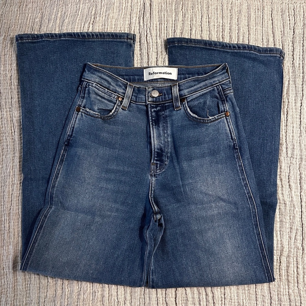 Reformation Blue Women's Wide Jeans